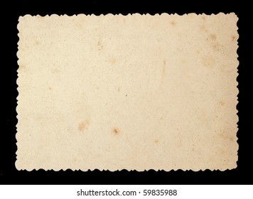Reverse side of an old photo print with a decorative border.  Series
