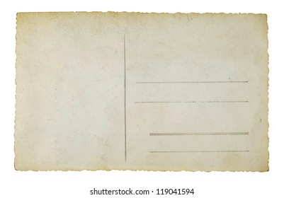 Reverse Side Of An Old Postal Card