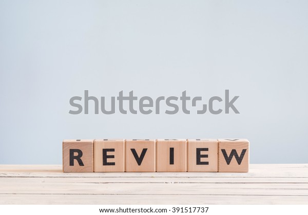 Review Headline Sign Made Wood On Stock Photo (Edit Now) 391517737