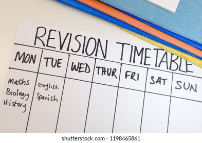 Revision Or Study Timetable Concept