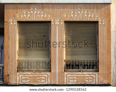 Revival windows. City of Melilla. Spain                               