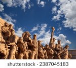 Revolutionary statues at Tiananmen Square in Beijing, China