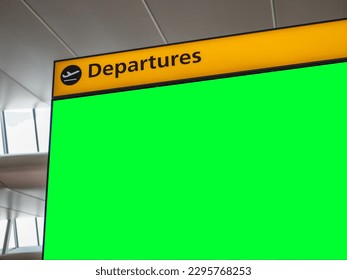 Revolutionizing Airport Advertising: Captivate Travelers with an Interactive Marketing Billboard Featuring Green Screen. Engaging Calls-to-Action and Amplify Your Message with a Green Screen Billboard - Powered by Shutterstock