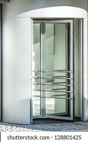 Revolving Doors At An Office Building