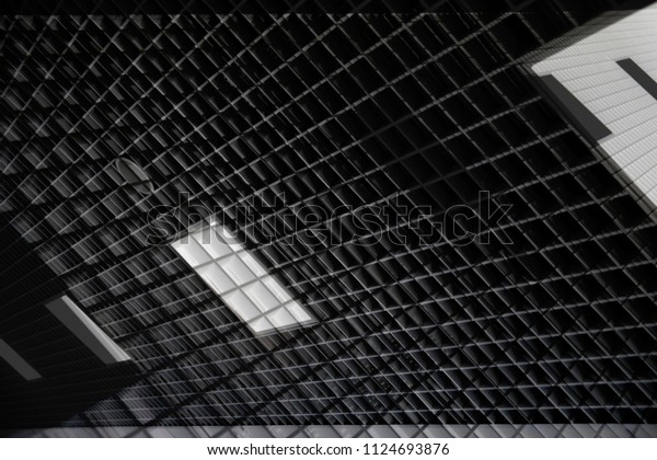 Reworked Photo Dropped Ceiling Grid Structure Stock Image