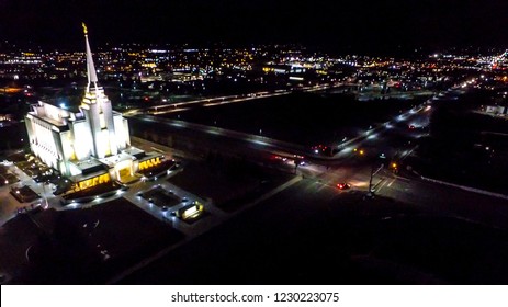 Rexburg Idaho Temple Cityscape