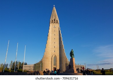 Hallgrímskirkja, In Reykjavik, Iceland.