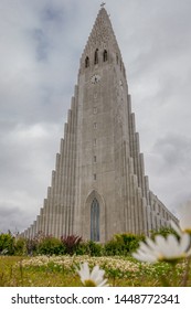 Reykjavik, Iceland, July 2019: Hallgrimskirkja Or Church Of Hallgrimur, Lutheran Parish Church, By State Architect Guðjón Samúelsson. Tallest Building In Iceland