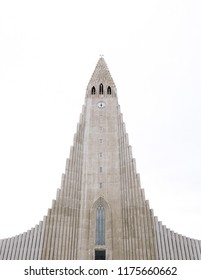 Reykjavik/Iceland-April 21,2018: Exterior View Of The Evangelical Lutheran Church Or Hallgrímskirkja Designed By Guðjón Samúelsson In Reykjavik.