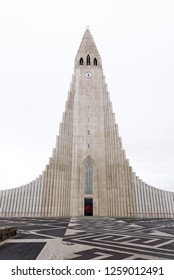 Reykjavik/Iceland-April 21,2018: Exterior View Of The Evangelical Lutheran Church Or Hallgrímskirkja Designed By Guðjón Samúelsson In Reykjavik.