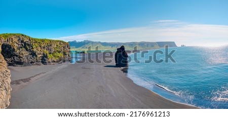 Reynisfjara black sand beach, near the village of Vik, Iceland