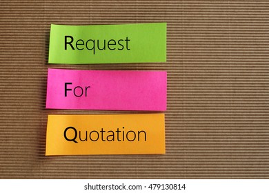 RFQ (Request For Quotation) Acronym On Colorful Sticky Notes