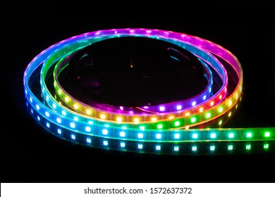 RGB LED Strip On Reel With Black Background