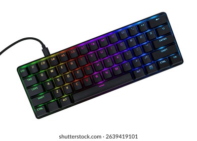 RGB Mechanical Gaming Keyboard on White Background