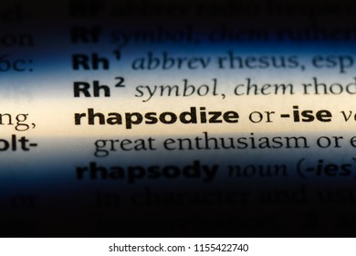 rhapsodize word in a dictionary. rhapsodize concept.