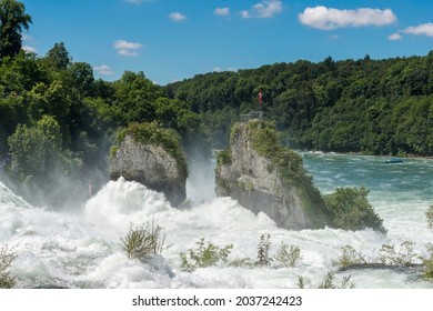 Rhein Falls, flood, Neuhausen am Rheinfall, Canton of Schaffhausen, Switzerland