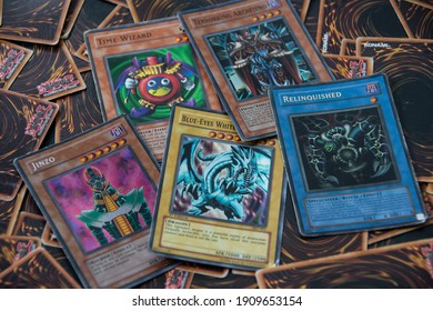 RHEINBACH, GERMANY 03 February 2021, A Large Old And Rare Collection Of The Yugioh Card Game