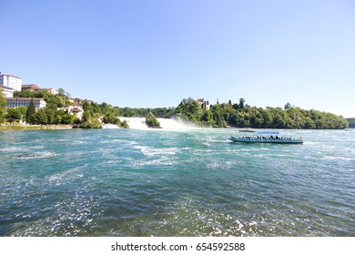 The Rhine Falls is the largest plain waterfall in Europe