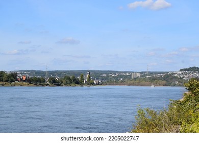 Rhine In Koblenz, North Of Deutsches Eck With Neuendorf On The Left