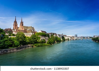 Rhine River In Basel, Switzerland