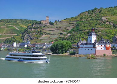 Rhine River And Pfalzgrafenstein Castle Near Kaub,Germany