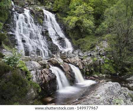 Rhiwargor Falls in Snowdonia National Park in North Wales