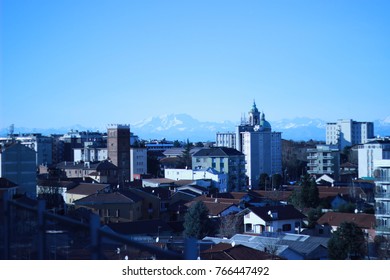 Rho Milan Metropolitan City Skyline With Mountains