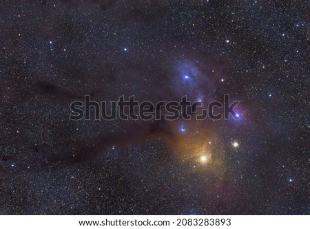 Rho Ophiuchi cloud complex and the bright star Antares