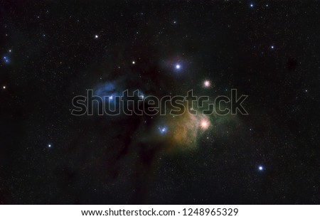 Rho ophiuchi interstellar molecular cloud complex in deep space