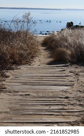 Rhode Island Winter Beach Boardwalk 