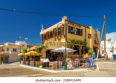 RHODES, GREECE - JULY 5, 2022: Shop On The Square Of The Village Of Psinthos In The Interior Of The Island.