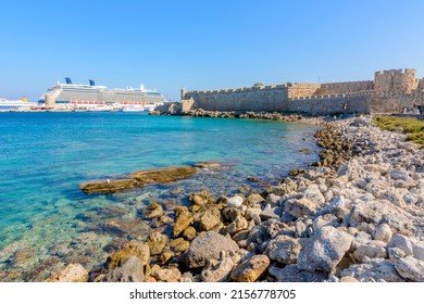 Rhodes Port And Fortress, Dodecanese Islands, Greece