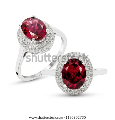 Rhodolite Garnet Diamond Ring halo group jewelry