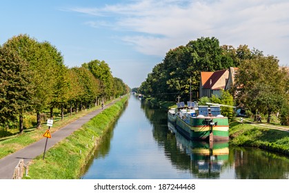 Rhone - Rhine Canal In Alsace, France