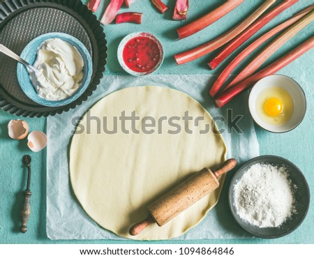 Similar – Bake rhubarb cake Food