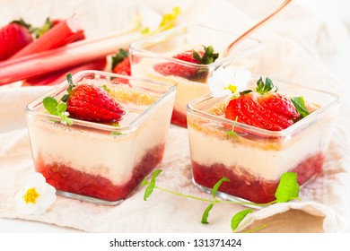 Rhubarb And Strawberry Flan