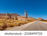 Rhyolite ghost town in Nevada desert