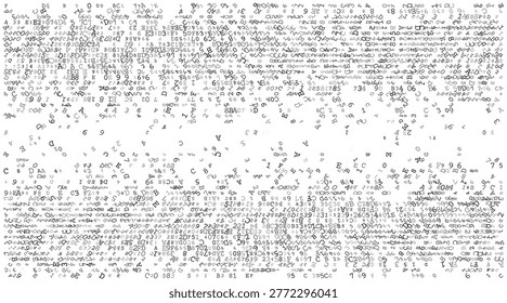 A rhythmic separation of binary clusters creating a distinct central negative space across a data field. The composition artfully illustrates the concept of data packets moving through a transmission medium.