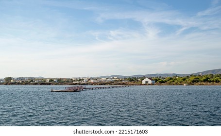 Ria Formosa Natural Park. Pier. Olhao. Algarve. Portugal