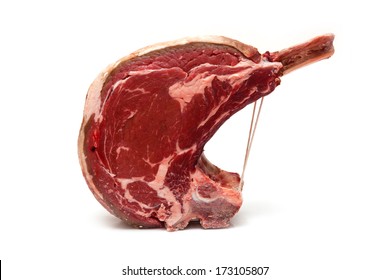 Rib Of Beef Joint Isolated On A White Studio Background.