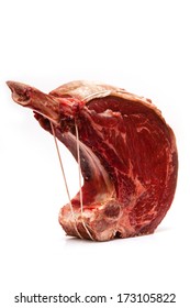 Rib Of Beef Joint Isolated On A White Studio Background.