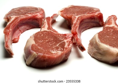 Rib Lamb Chops Raw Red Meat From Australia