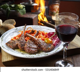 Rib Of Lamb With Red Wine