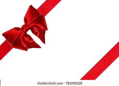 ribbon bow with parallel ribbon isolated  on white - Shutterstock ID 781098328