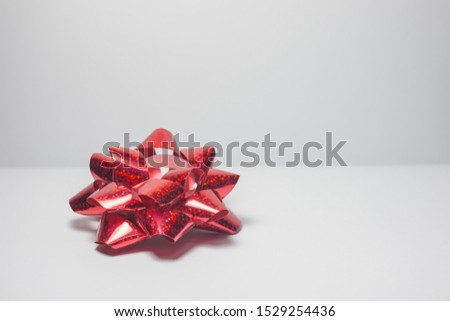 Ribbon and red bow design elements from Christmas, birthday or other gifts or gifts.