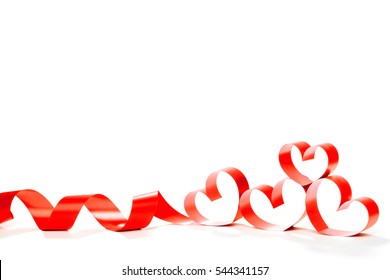 Ribbons shaped as hearts on white, valentines day concept - Shutterstock ID 544341157