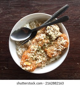 Rice Bowl Chicken Katsu With Salted Egg Sauce 