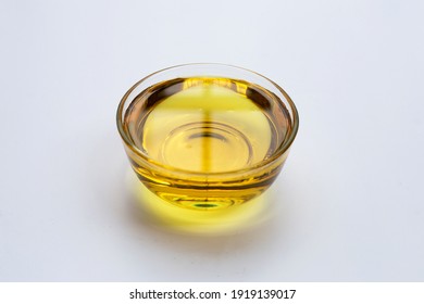 Rice Bran Oil On White Background.