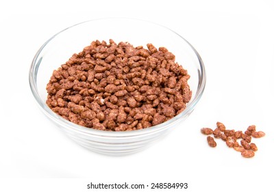 Rice Cereal On Bowl On White Background