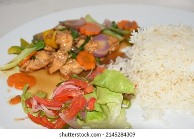 Rice, Chopsuey And Salad Food